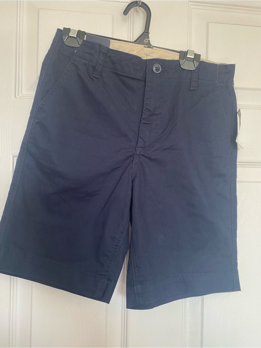 NWT Gap Kids Boys Navy Blue Chino Shorts Size 14 Adjustable Waist